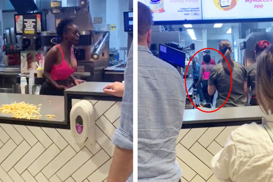 Frau springt bei McDonald's über den Tresen: Was sie dann tut, überfordert alle
