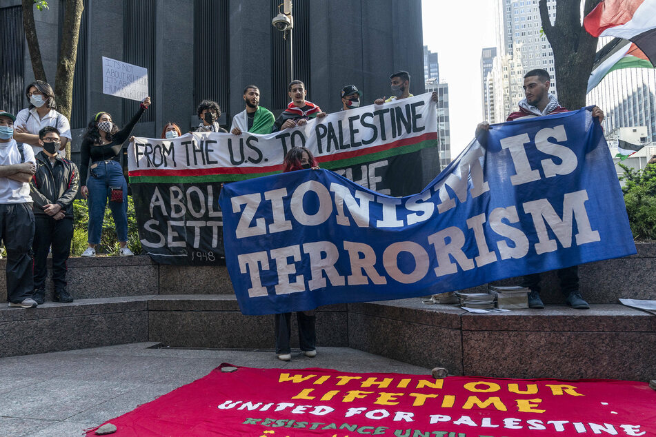 Demonstrators gathered in New York to protest Israeli state violence against Palestinians.