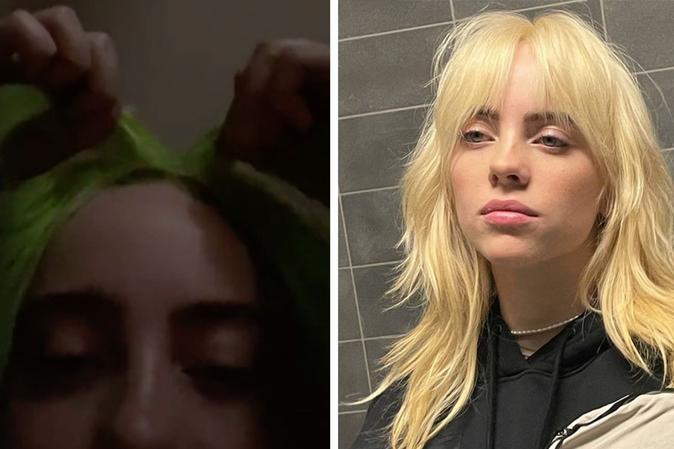 Billie Eilish duped fans for months with a lime green and black wig, hiding the blonde 'do underneath.