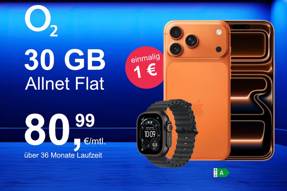 Bei o2 gibt's das iPhone 17 Pro Max mit Watch Ultra 3 für nur 1 Euro.