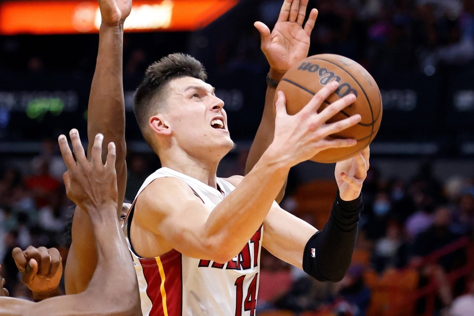 Heat guard Tyler Herro scored a game-high 27 points against the Jazz on Saturday night.