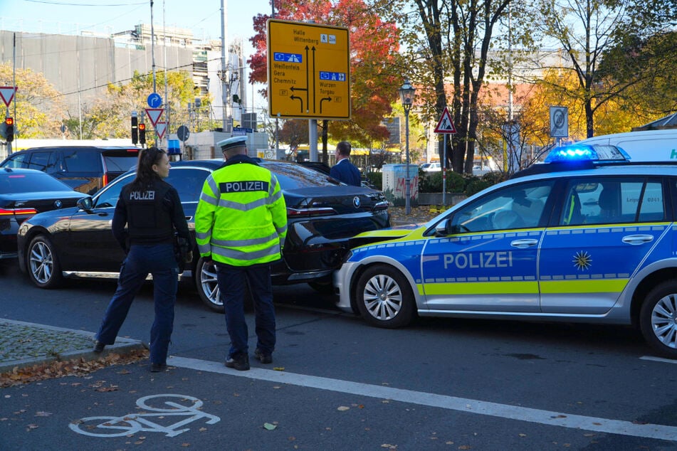 Auf der Fahrt zur Kongresshalle am Leipziger Zoo geschah der kleine Unfall.