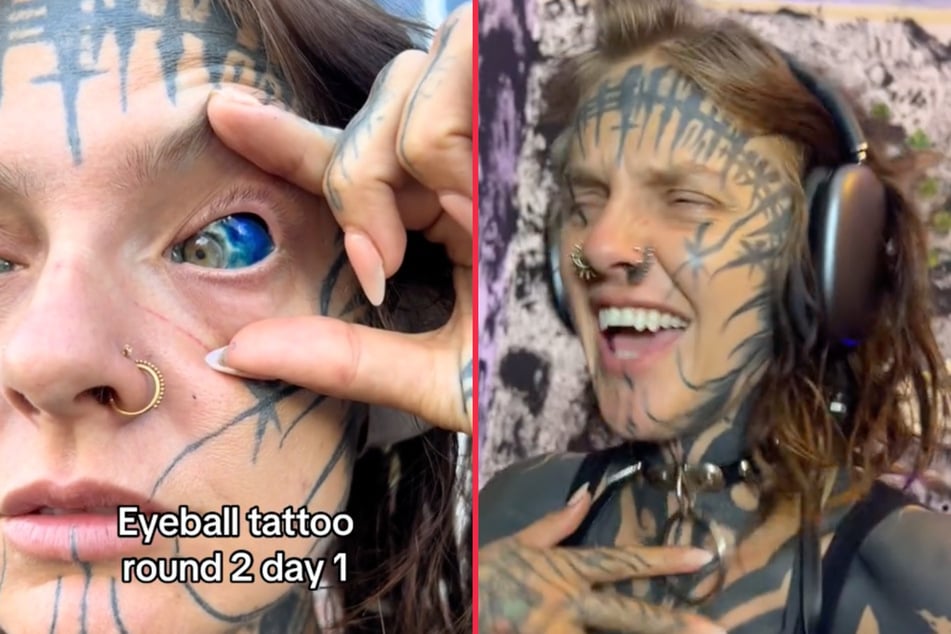 Extreme tattoo influencer shares grueling process behind radical eye inkings