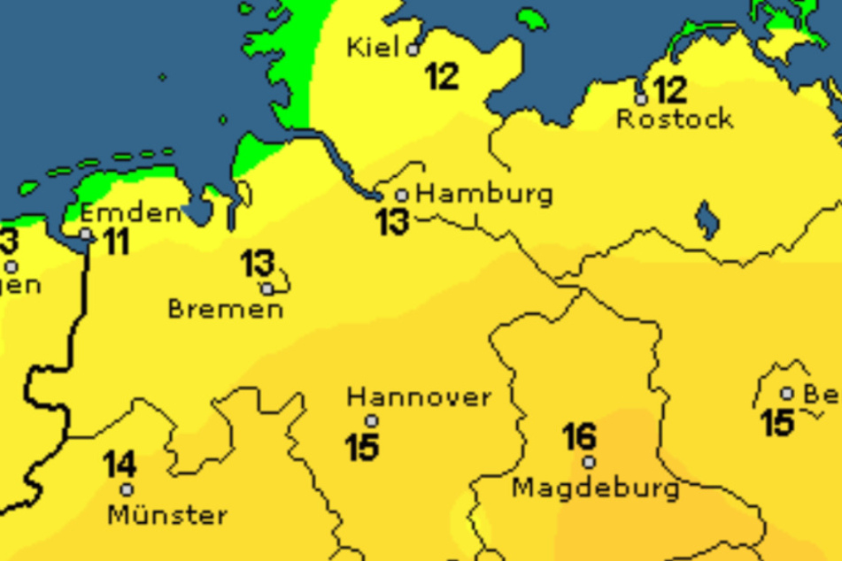 Die Temperaturen im Norden bleiben mild.