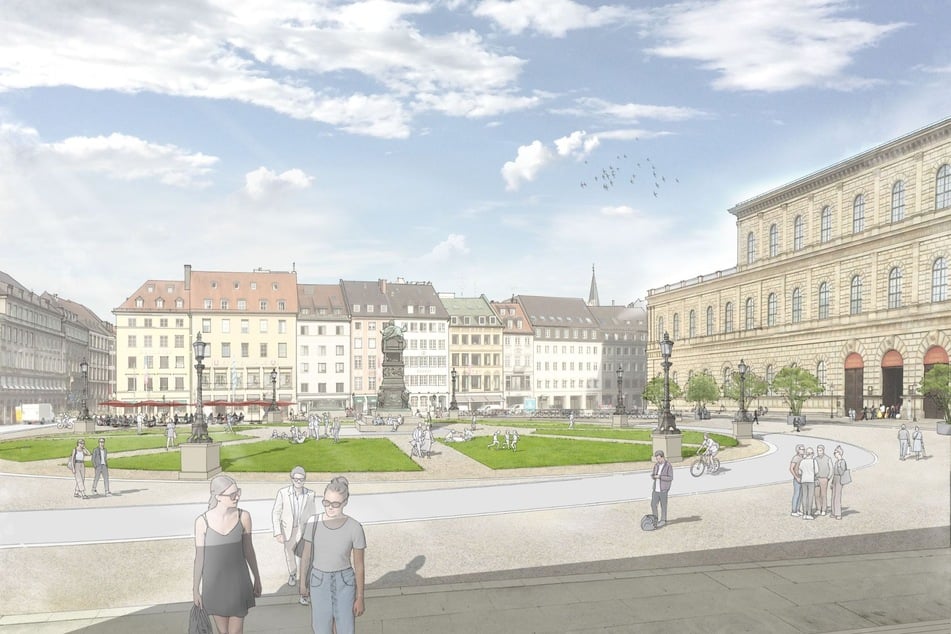 So soll es am Max-Joseph-Platz aussehen, wenn die Bauarbeiten fertig sind.