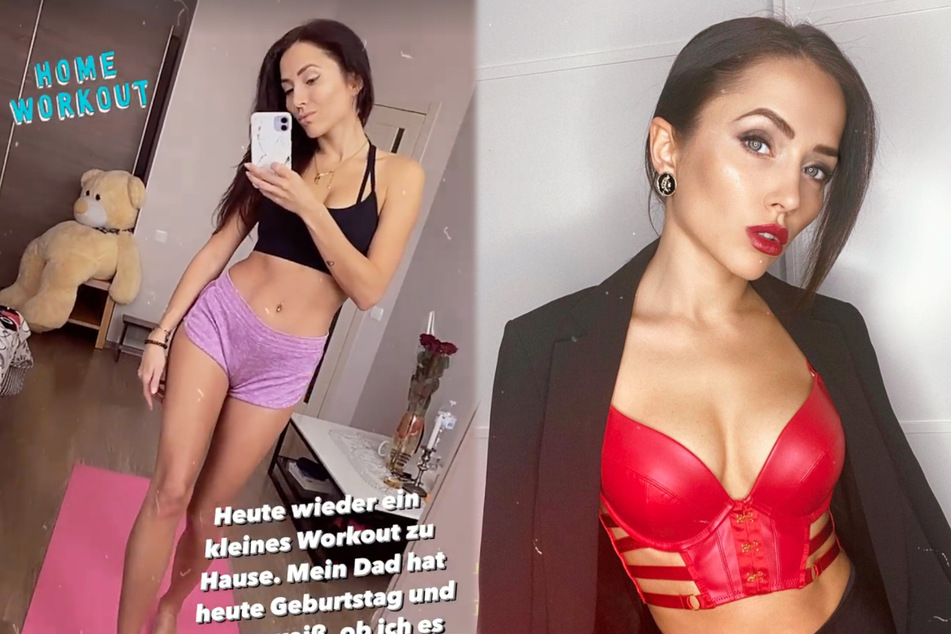 Die Montage zeigt links den Screenshot einer Instagram-Story, welche Anastasiya Avilova (32) am Sonntag veröffentlichte.