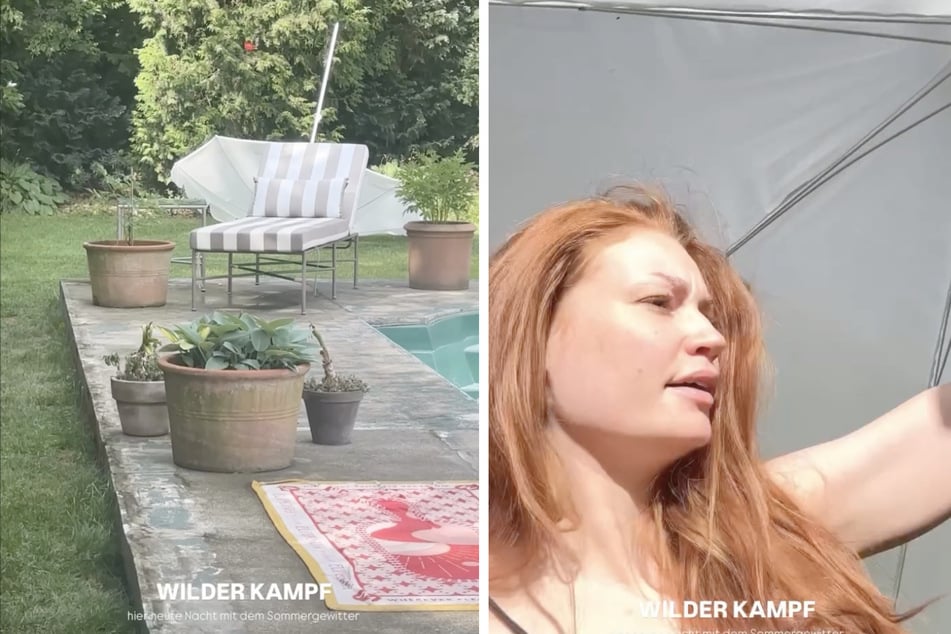 Jana Heinisch (31) stand nackt mit einem Sonnenschirm im Garten, als ein Blitz die Nacht erhellte. Da überließ sie den Schirm seinem Schicksal.