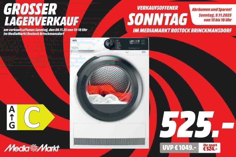 AEG-Trockner für 525 statt 1.049 Euro.