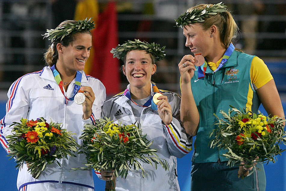 Ihr größter Erfolg im Einzel: Alicia Molik (42, r.) holte 2004 Olympia-Bronze im Tennis.