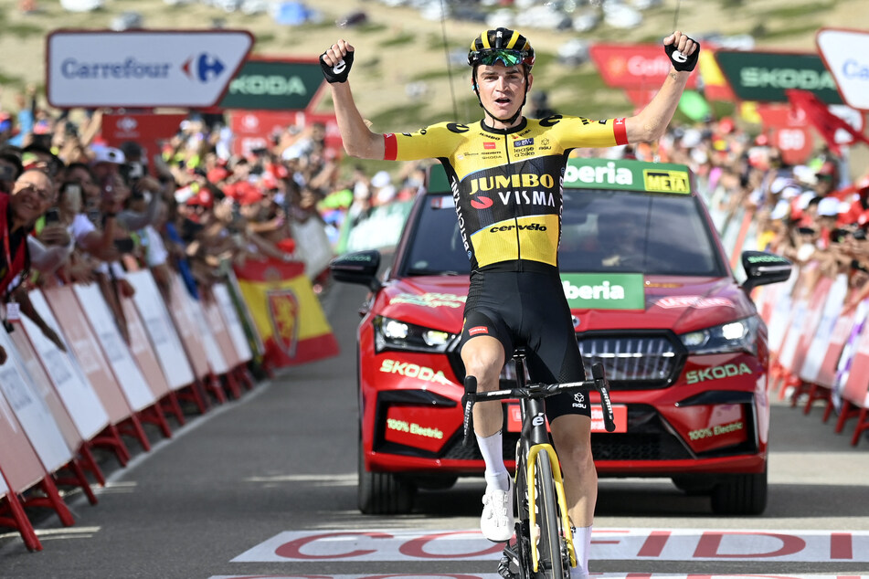 Sepp Kuss (28) gewinnt die sechste Etappe der Vuelta, verpasst aber das Rote Trikot des Gesamtführenden um acht Sekunden.