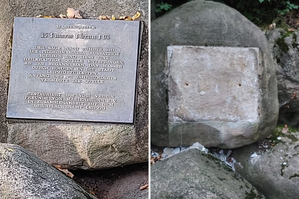 Die Bronzetafel hatte an die Sage um die Pilgerin Maria erinnert. Nun ist nur der Gedenkstein übrig geblieben.