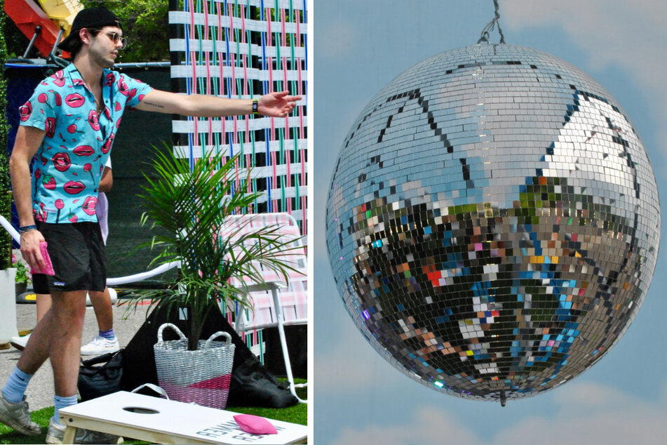 Summer Water's booth featured a game of pink cornhole, while Gopuff's activation got the disco balls spinning.