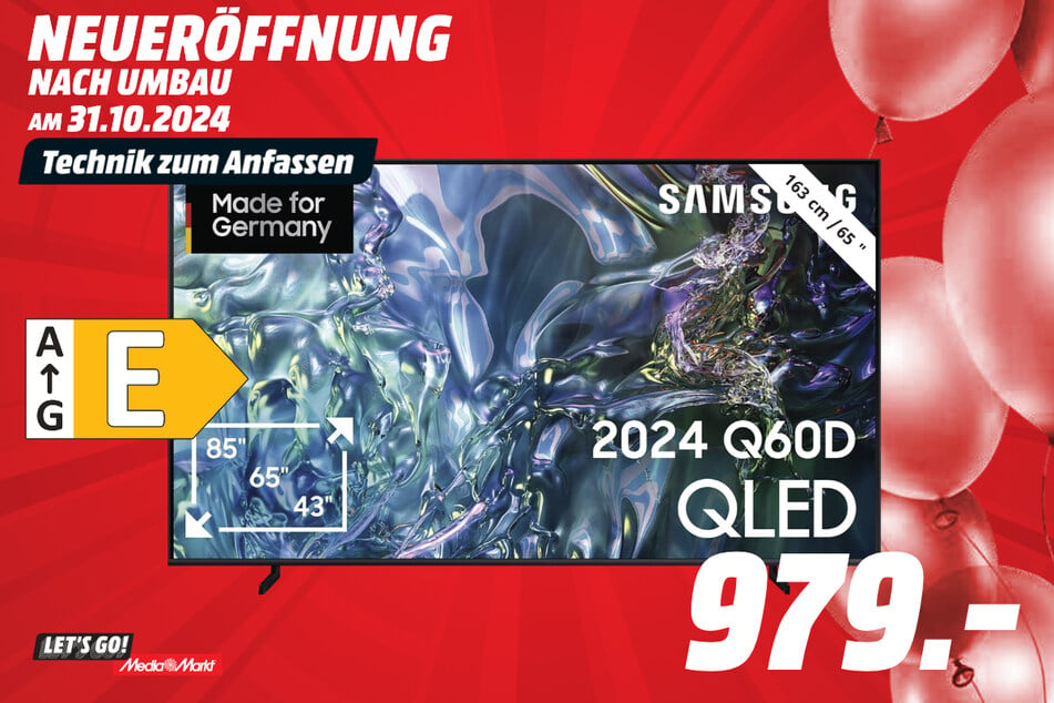 65-Zoll Samsung-Fernseher für 979 Euro.