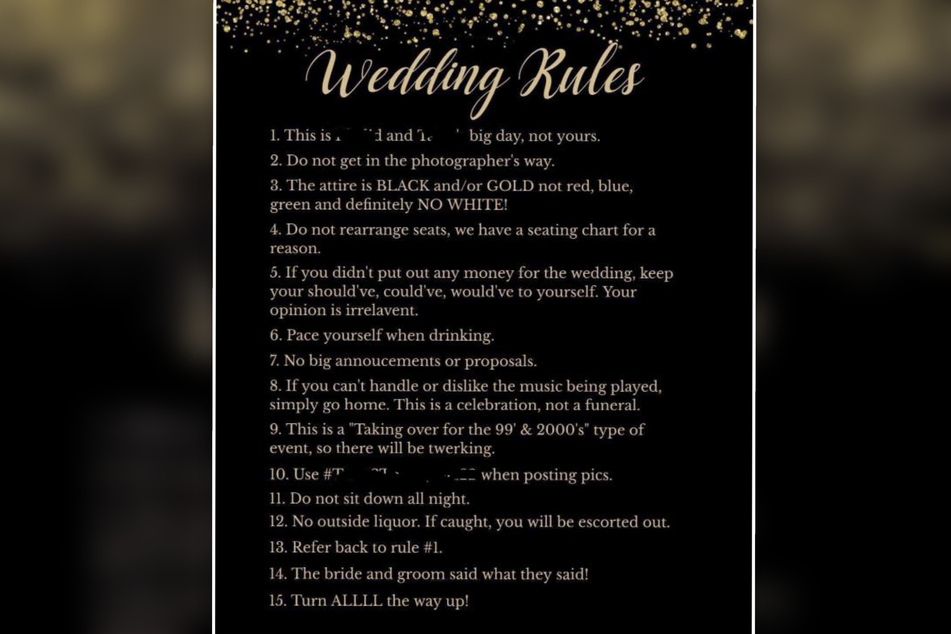 Die 15 "Hochzeitsregeln".