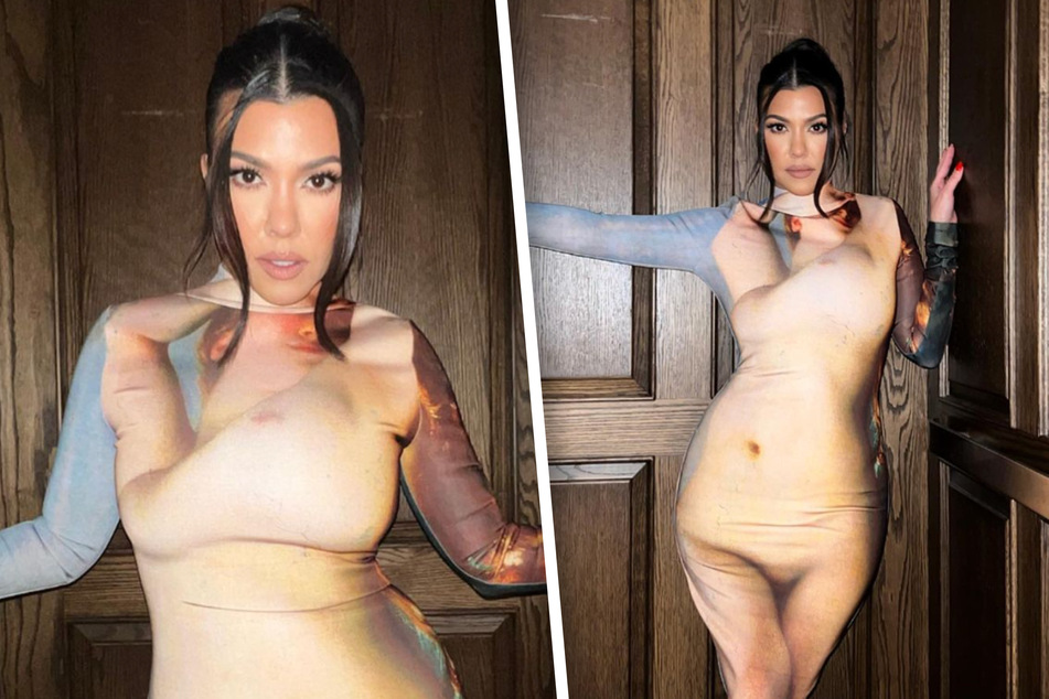 Kourtney Kardashian (43) trägt ein Nackt-Kleid und verwirrt damit viele ihrer Follower.