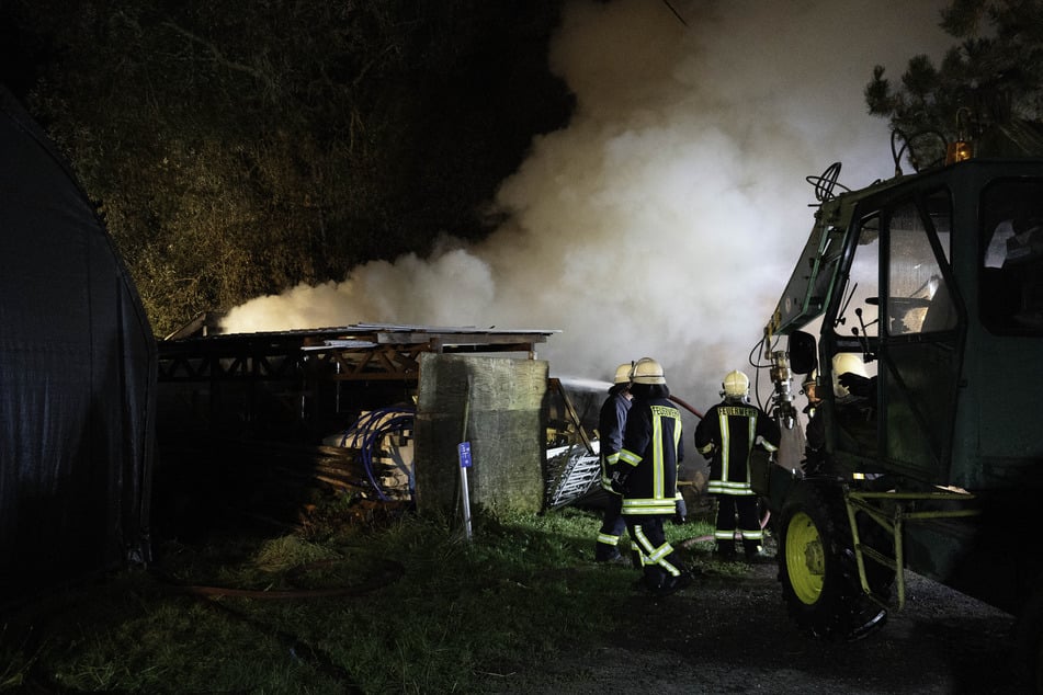 In Lissa brannten am Donnerstagabend ein Carport und mehrere Holzstapel.