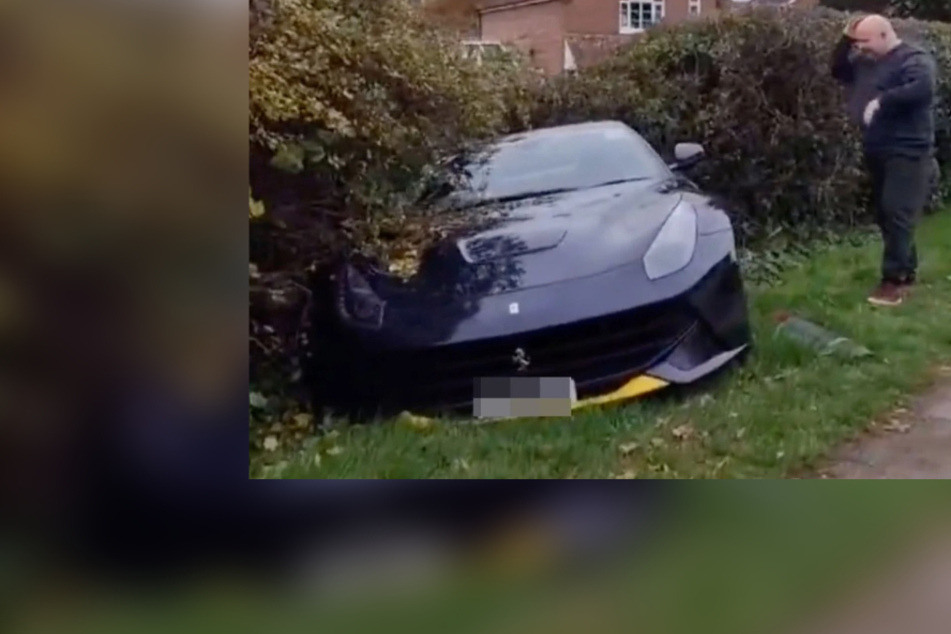 Ferrari-Fahrer landet in Hecke: Zynischer Spruch von Fußgänger sorgt für Ärger