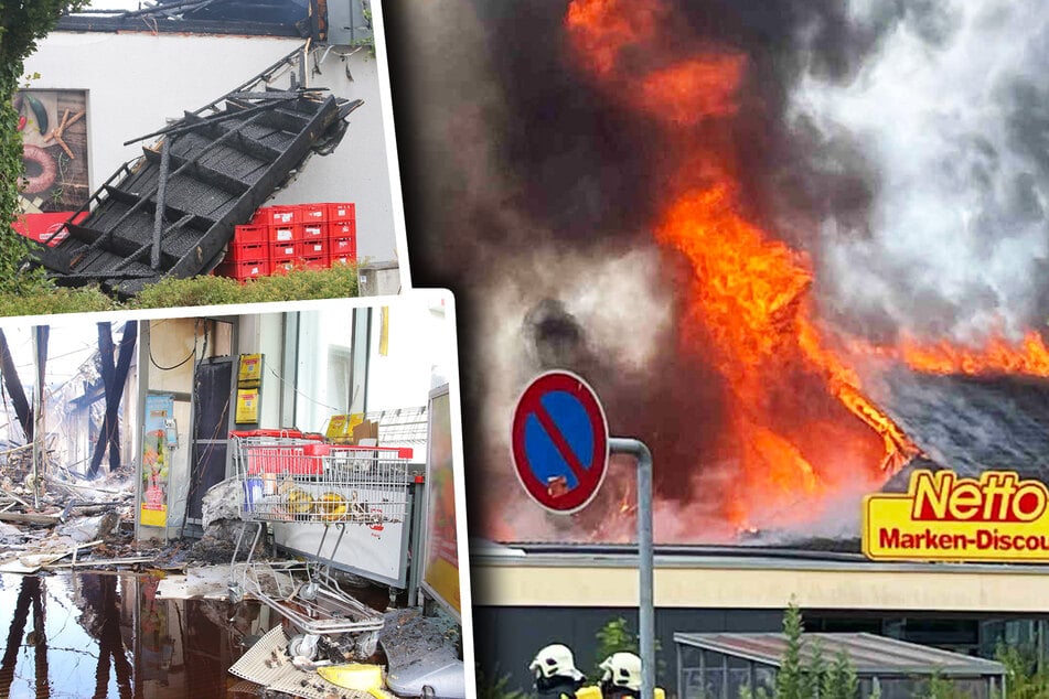 Dresden: Großbrand in Netto-Supermarkt: 1,5 Millionen Euro Sachschaden!