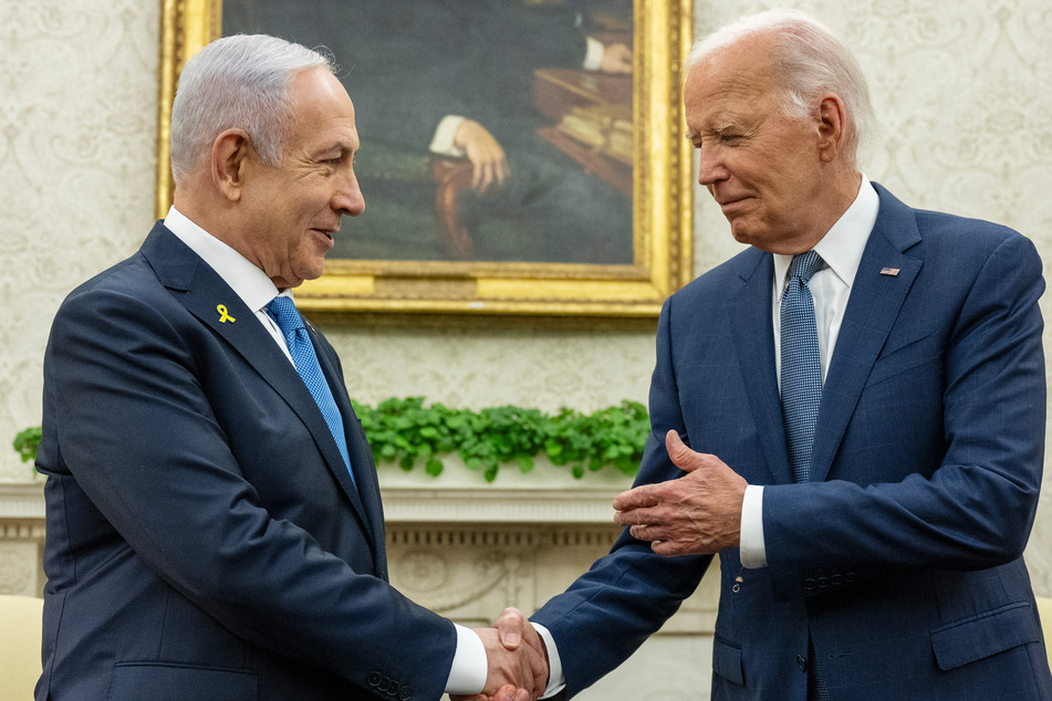 Biden (r.) and Netanyahu also met the families of US hostages held in Gaza on Thursday.