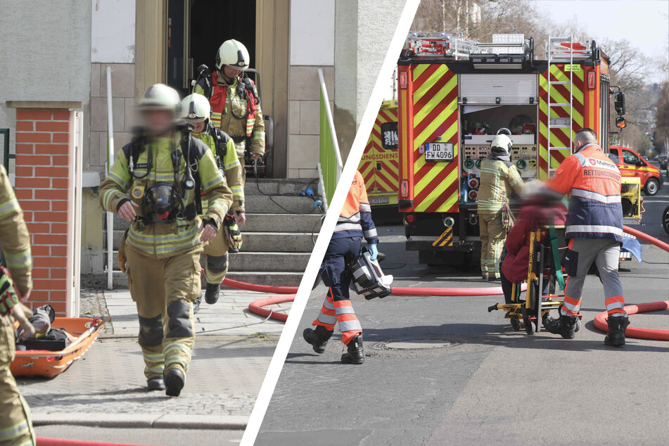Dresden: Flammen in Restaurant in Striesen: Feuerwehr rettet Anwohnerin aus Brand-Haus