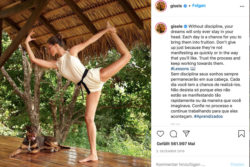 Gisele macht eine Übung.