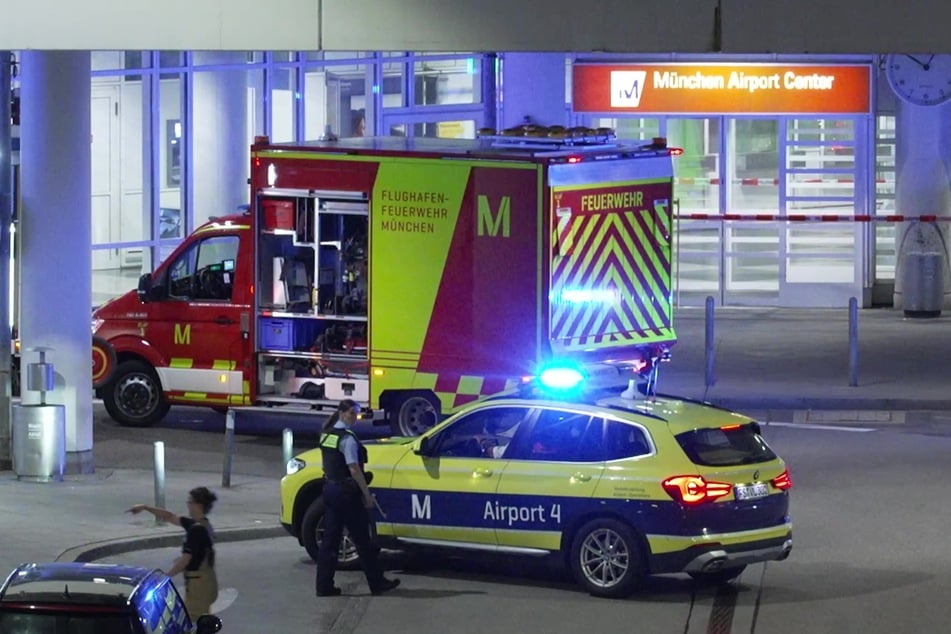 Zahlreiche Einsatzkräfte befanden sich am Flughafen München.
