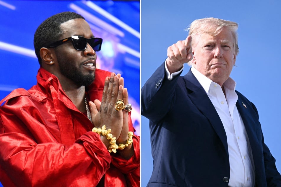 A recent report claims President Donald Trump (r.) is "seriously" considering granting a pardon for rapper Sean Combs ahead of his trial sentencing.