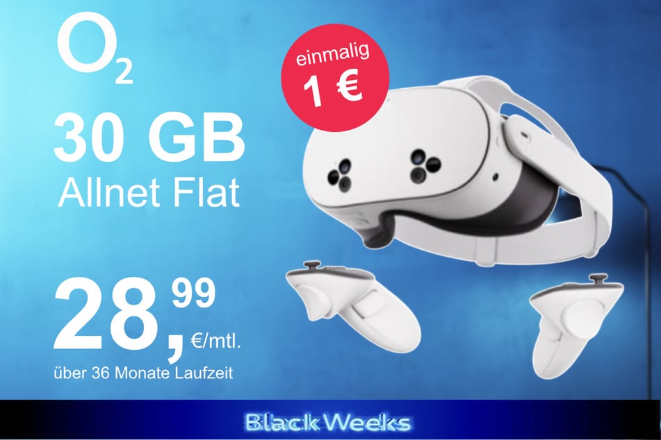 Die Meta Quest 3s im o2 Mobile M inkl. 30 GB+ für einmalig nur 1 Euro.