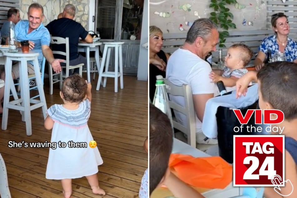 Today's Viral Video of the Day showcases a baby who takes her first steps in Italy - to a complete stranger!