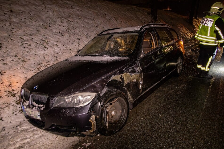 Auch auf der B101 zwischen Lauter und Schwarzenberg gab es am Abend einen Crash.