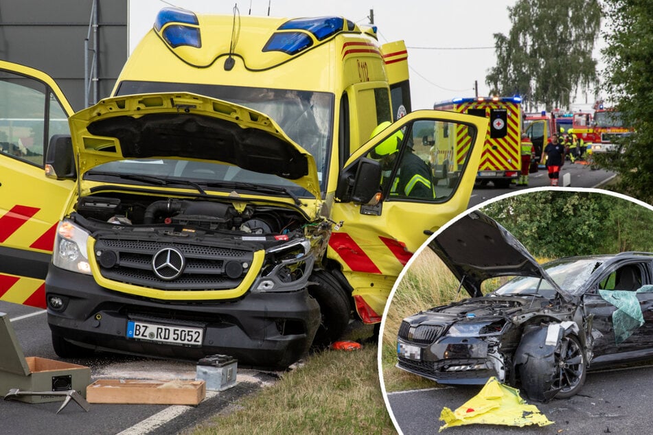 Krankenwagen-Fahrer erleidet Notfall und kollidiert mit Skoda!