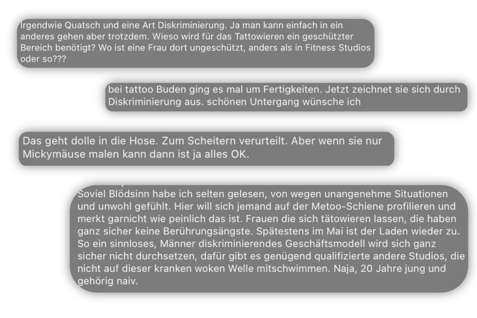 Besonders von Männern erhält Hanna Kritik für ihr Konzept.