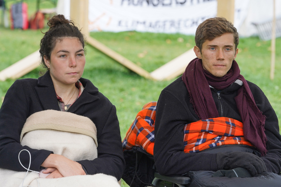 Lea Bonasera und Henning Jeschke waren die beiden verbliebenen Teilnehmer des "Hungerstreiks der letzten Generation".