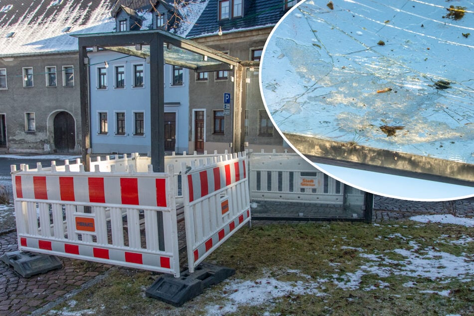 Hier kann sich erstmal niemand mehr unterstellen: Im Erzgebirge wurde ein Haltestellenhaus zerstört.