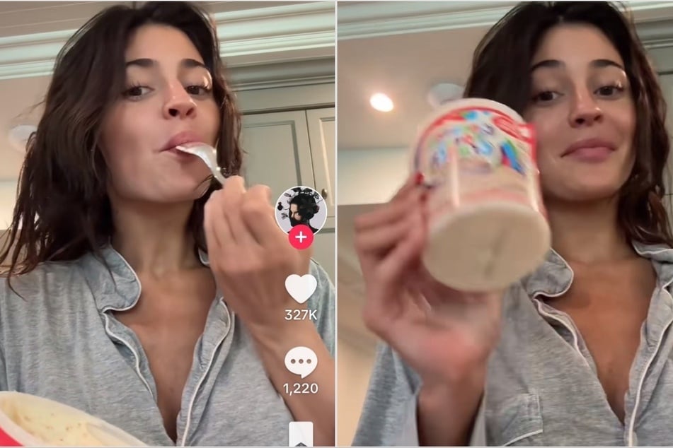Kylie Jenner is craving those crunchy squares – in icing form – in her newest TikTok clip.