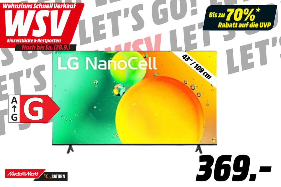 43-Zoll LG-Fernseher für 369 Euro.