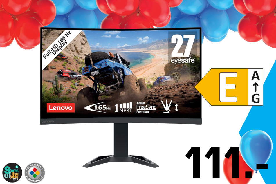 27-Zoll Lenovo-Gaming-Monitor für 111 Euro.