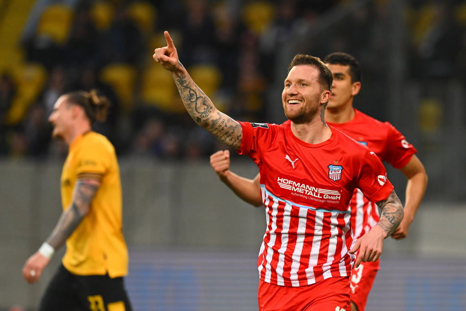 Matchwinner: Im Sachsenpokal-Viertelfinale erzielte Jan Löhmannsröben (32) im März den Zwickauer Siegtreffer im Spiel gegen Dynamo Dresden.