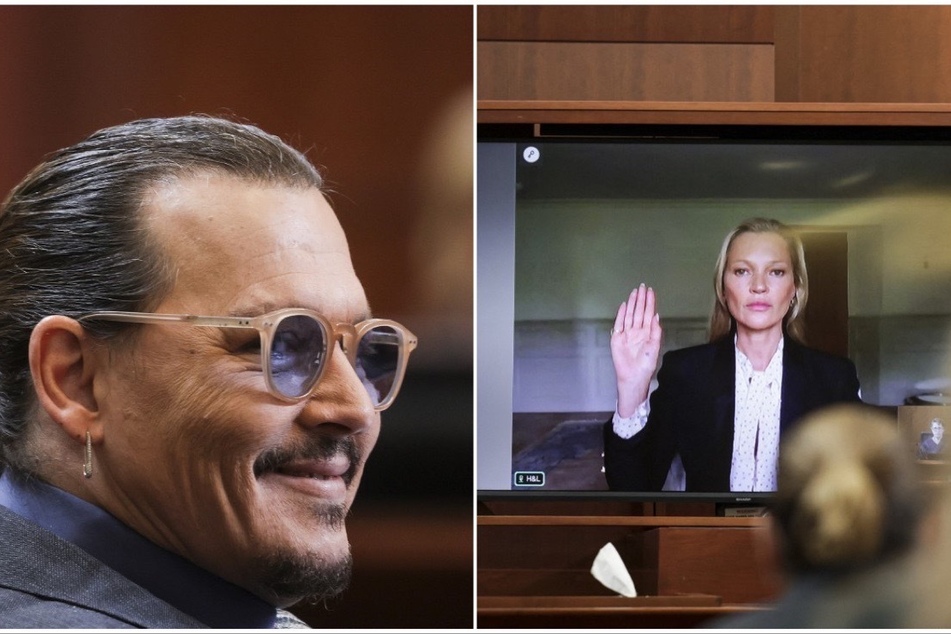 On Wednesday, Johnny Depp's ex-girlfriend Kate Moss (r.) testified on his behalf in his ongoing defamation against Amber Heard.
