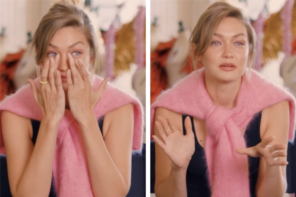 Gigi Hadid teared up while discussing her first time on the Victoria's Secret runway in a new clip.