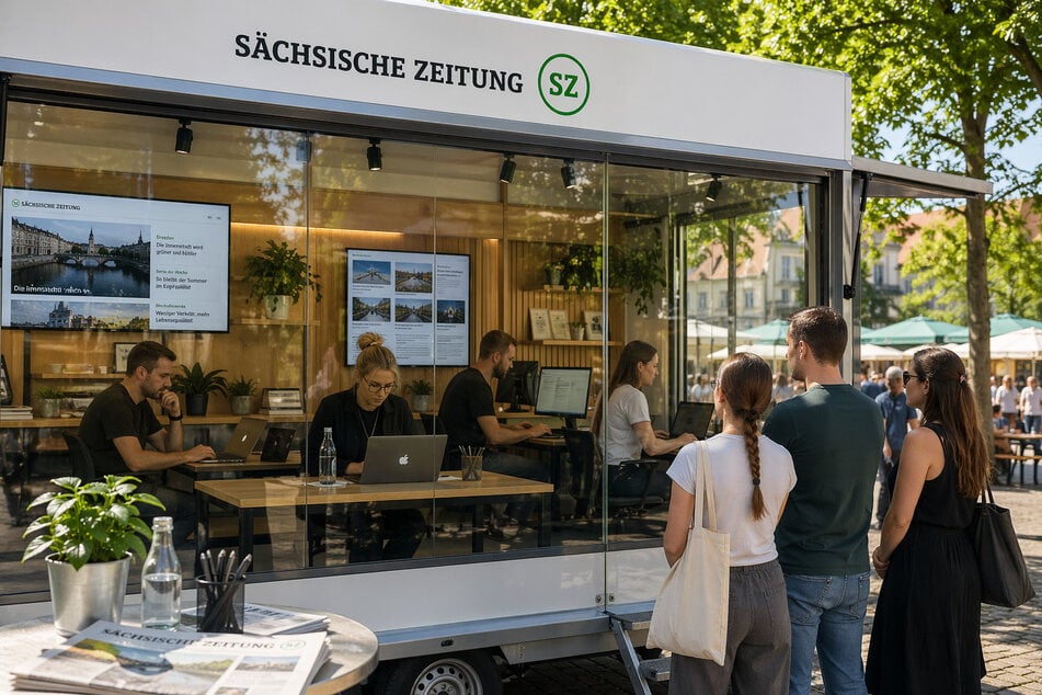 Diese Zeitung tourt durch Sachsen und wird zur gläsernen Redaktion
