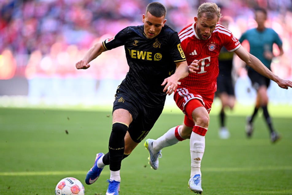 Gegen den FC Bayern München und Konrad Laimer (28) könnte Said El Mala (19, l.) sein letztes Tor im FC-Trikot erzielt haben.
