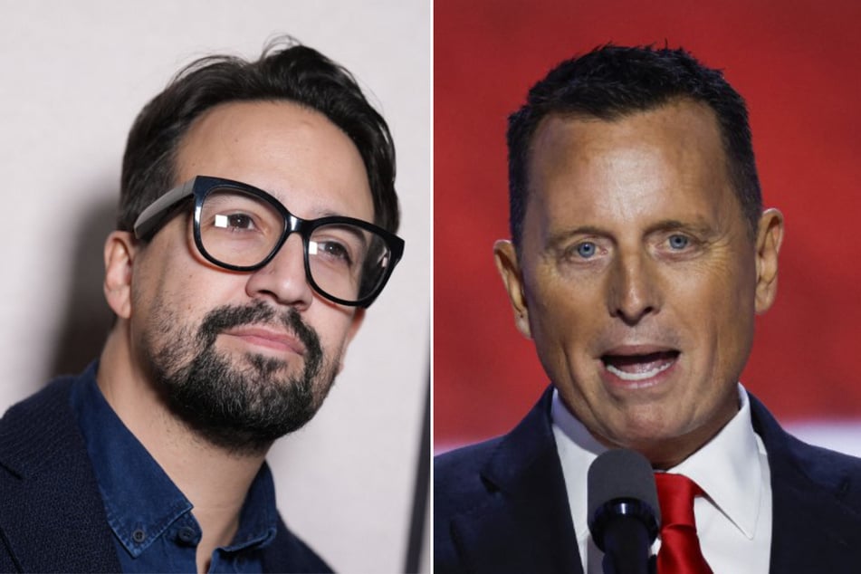 Kennedy Center president Richard Grenell (r.) has accused Hamilton creator Lin-Manuel Miranda of canceling the show's run as a "publicity stunt."