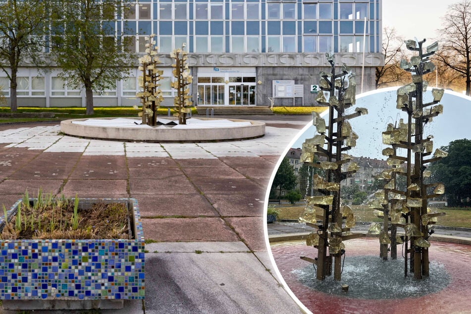 Dresden: Wegen eines Behördenumzugs: Glasbrunnen hat ausgeplätschert