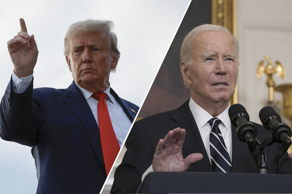Donald Trump (l.) led the Republican condemnations of President Joe Biden over