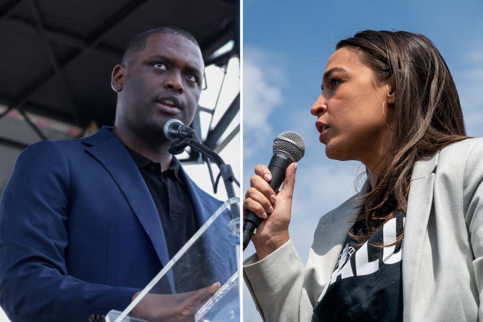 Freshman Rep. Mondaire Jones (l.) lost his primary reelection bid in NY-10, while AOC secured the Democratic nomination for NY-14 unopposed.