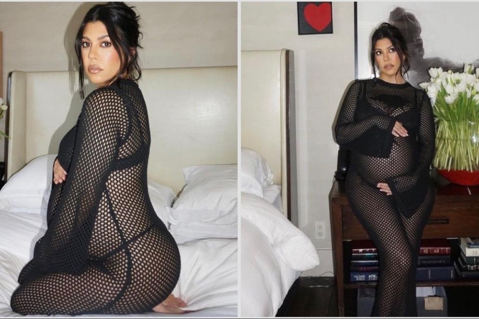 Kourtney Kardashian wickedly shows off baby bump in witchy fit