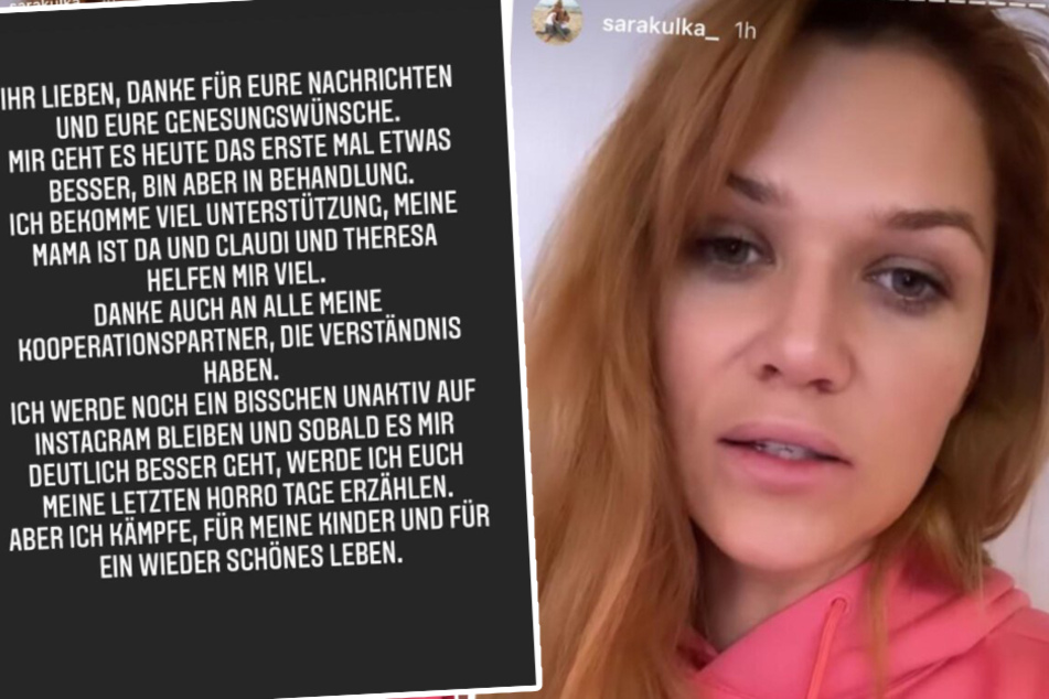 Links zu sehen: Das Statement, dass Model-Mama Sara Kulka (30) nun auf Instagram veröffentlichte.