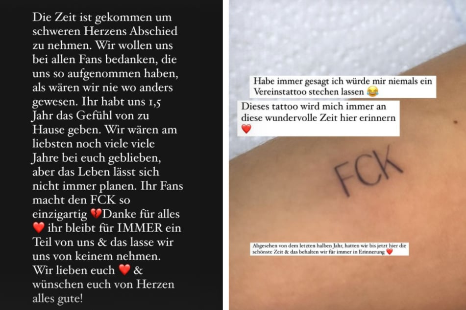 In ihrer Instagram-Story verabschiedete sich Dajana Klingenburg (26) von den FCK-Fans.