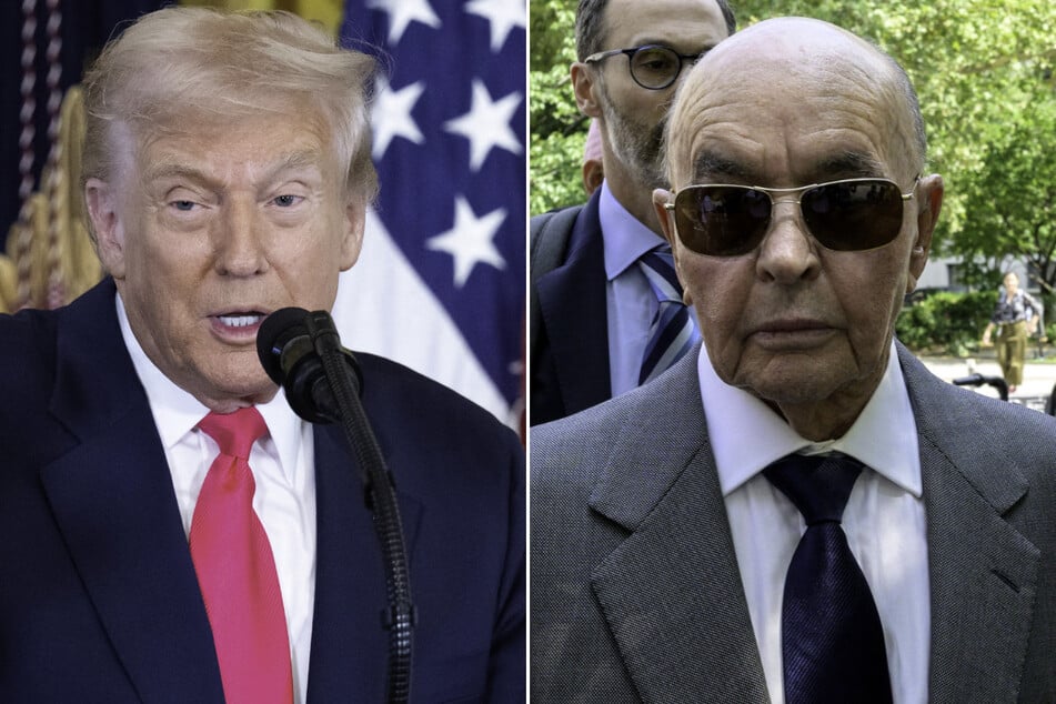 President Donald Trump (l.) has pardoned former Tottenham Hotspur soccer team owner Joe Lewis.